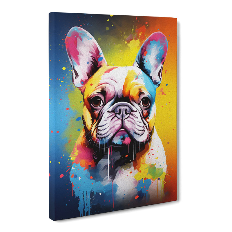 French Bulldog Informel No.2 - Print, 60cm H x 40cm W x 3cm D