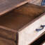 Bibliothèque Art Mango, avec tiroirs, brun et gris, pour bureau en bois rustique
