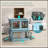 3 Stackable Storage Bins W/ Lids, Wheels, Collapsible, 18 Gal, Blue-1374641752