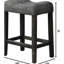 5 pièces de comptoir gris anthracite pour salle à manger: table carrée en bois d'ingénierie de 36 pouces et 4 tabourets en mélange de lin de hauteur, 4 places, installation facile et rapide avec design transitionnel, bois franc, sièges rembourrés en lin,