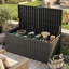 100 Gallon Resin Deck Box, Waterproof Lockable Outdoor Storage Bin for Patio Cushions, Pool Accessories, Black