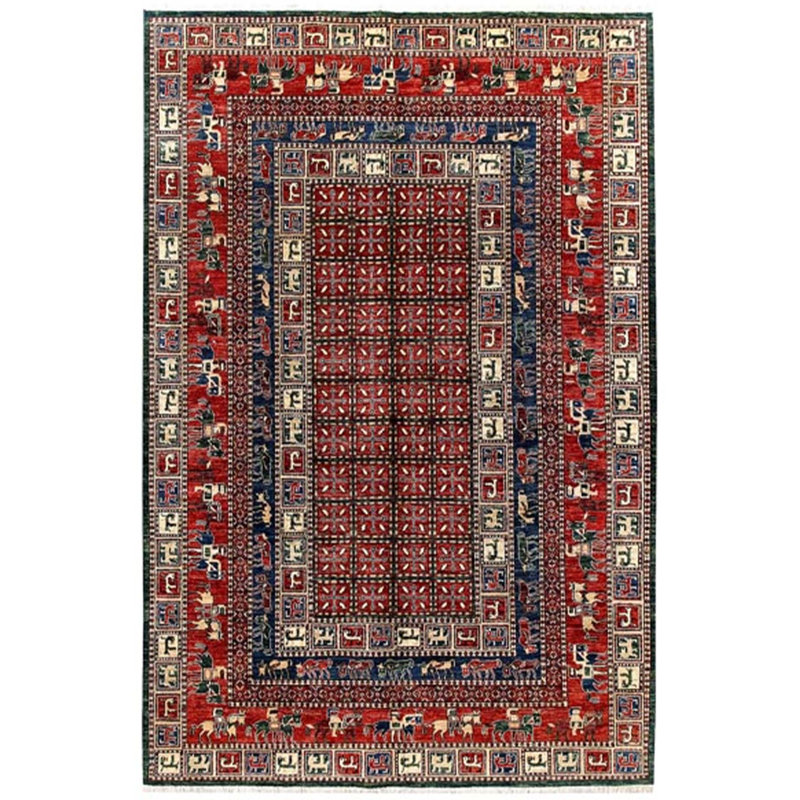 Aryana Wool Southwestern Area Rug in Red