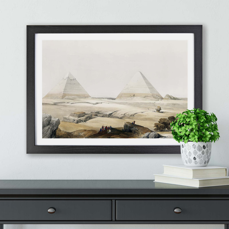 Pyramids Of Giza by David Roberts - Single Picture Frame Painting, 33cm H x 45cm W x 2cm D, Black