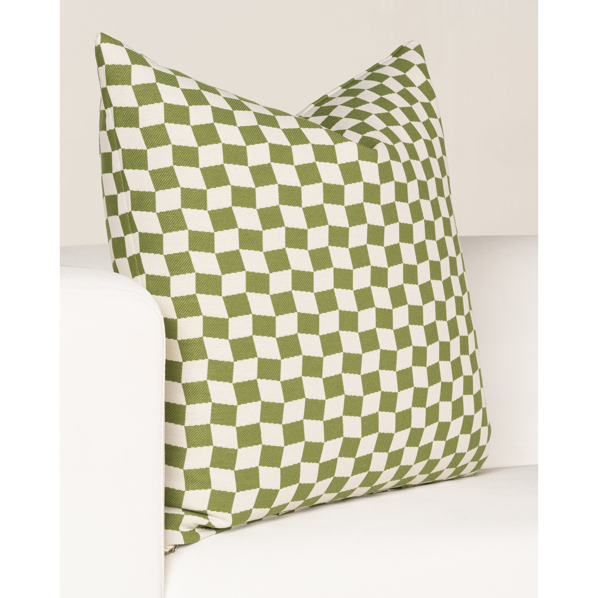 Deco Arch Accent Pillow, Polyester, Square 20", Green Geometric