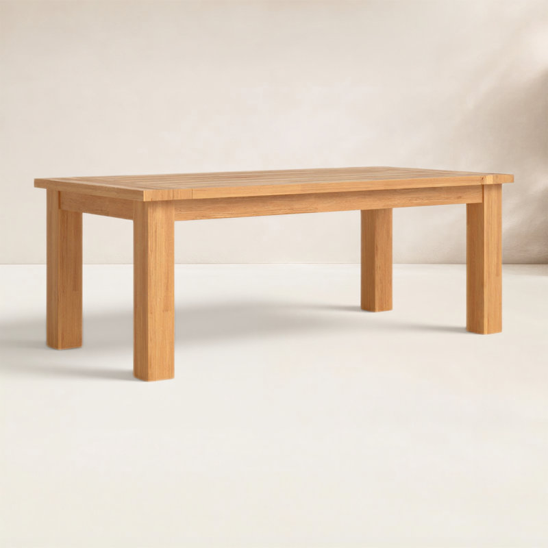 Echols Outdoor Solid Teak Wood Coffee Table