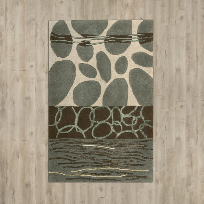Garnie Wool Abstract Indoor Rug, Round 5'9"