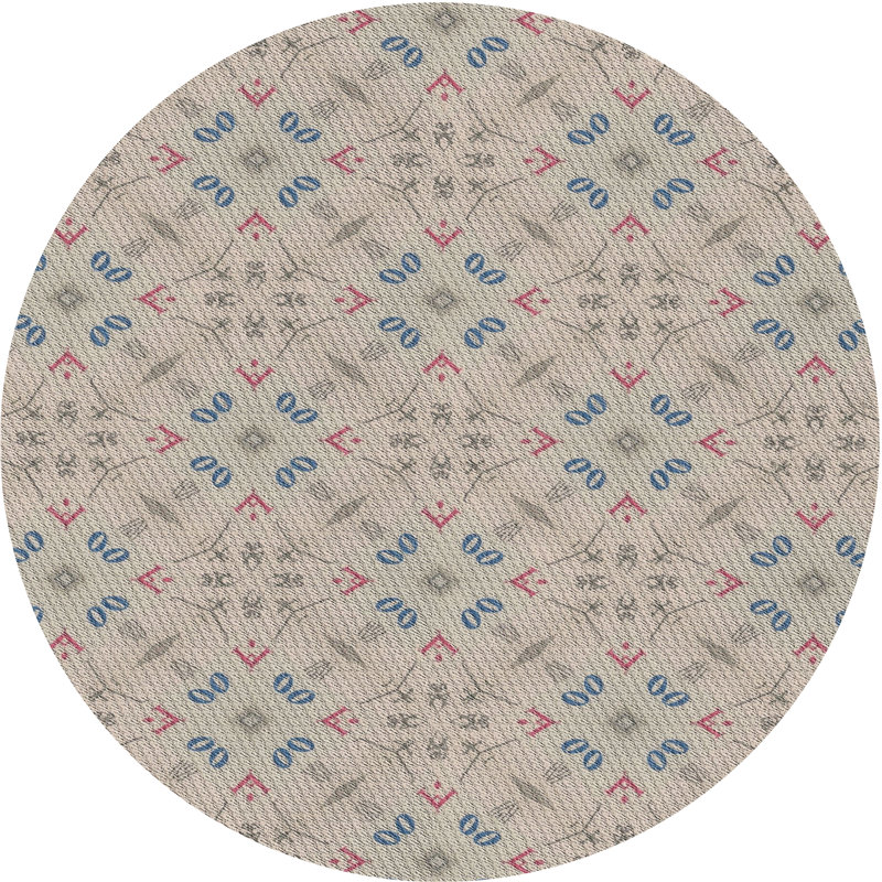 Tapis gris Saim, Rond 6 pi