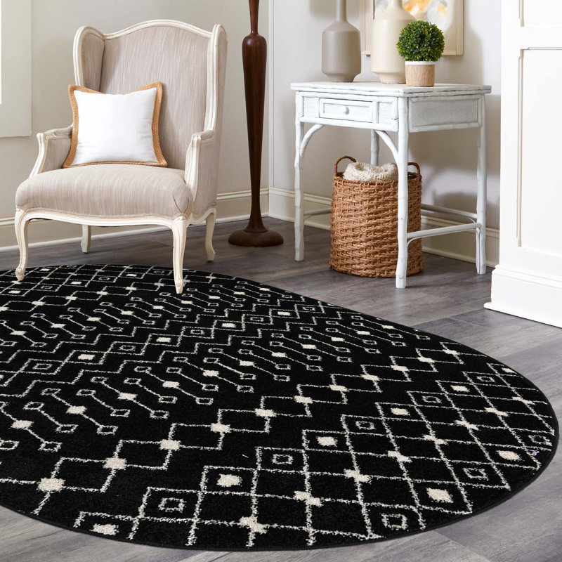 Geometric Indoor Rug, Oval 7'10" x 10'