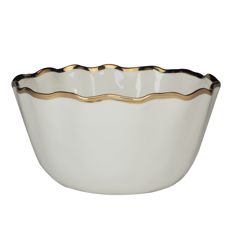 Regency Gold 144oz Ceramic Deep Serving Bowl