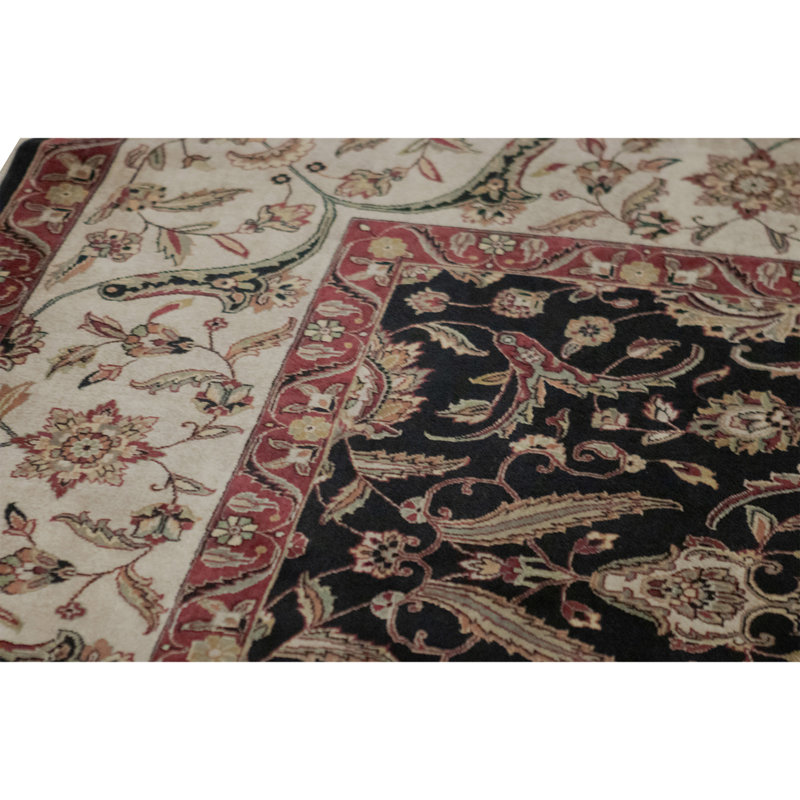 Tapis rectangulaire en laine noué à la main