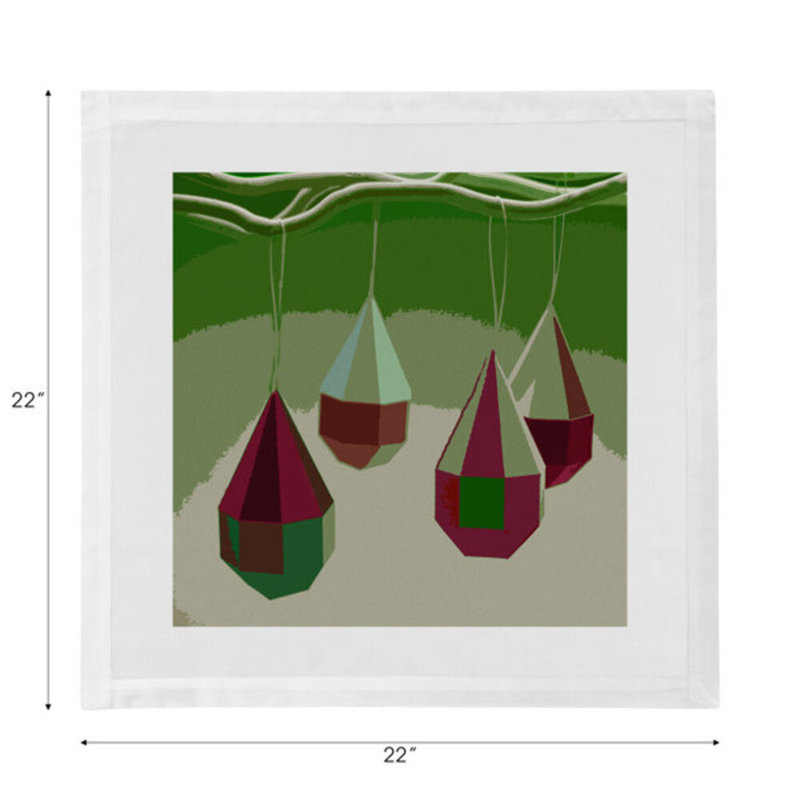 Serviettes de table en satin de coton Ornaments, Prune émeraude
