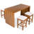 5-Piece Outdoor Acacia Wood Bar Set with Beige Cushions, Bar Height Table & 4 Stools for Patio