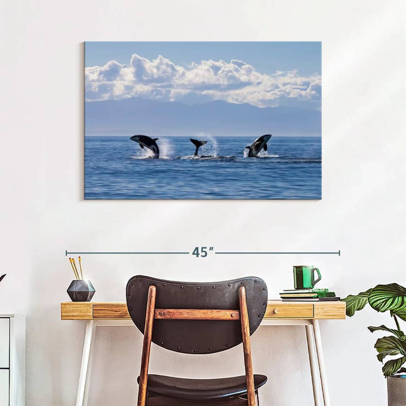 Brampt Lively Killer Whales, 26" H x 39" W