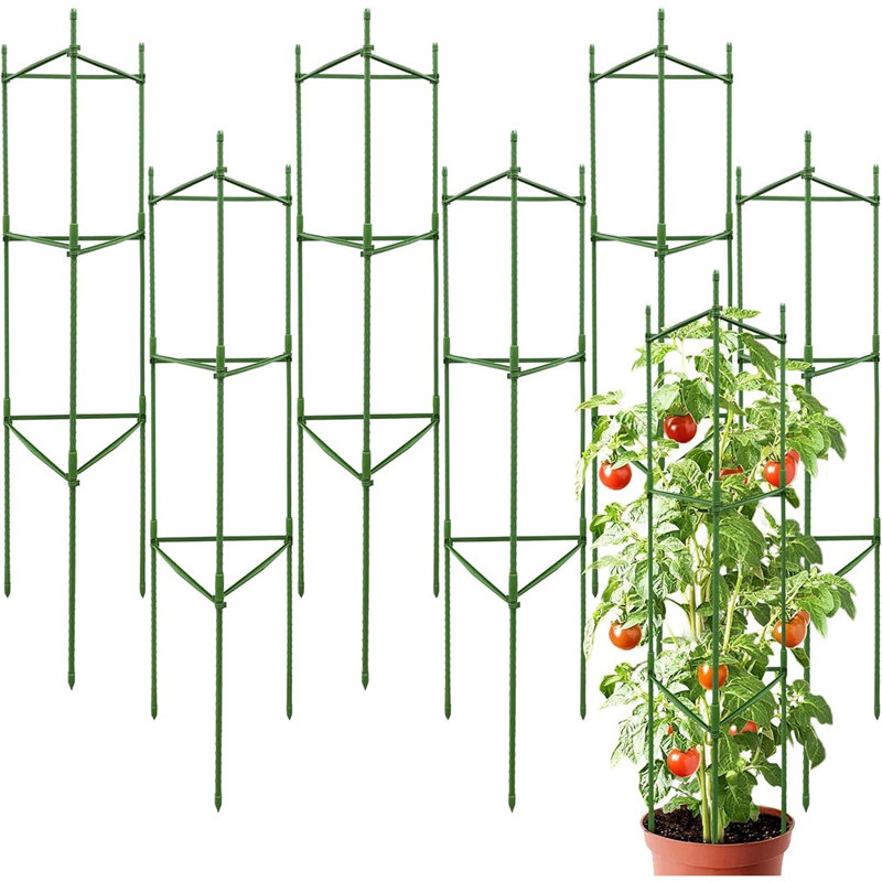 Paquet de 6 cages à tomates triangulaires de 48 po pour jardin