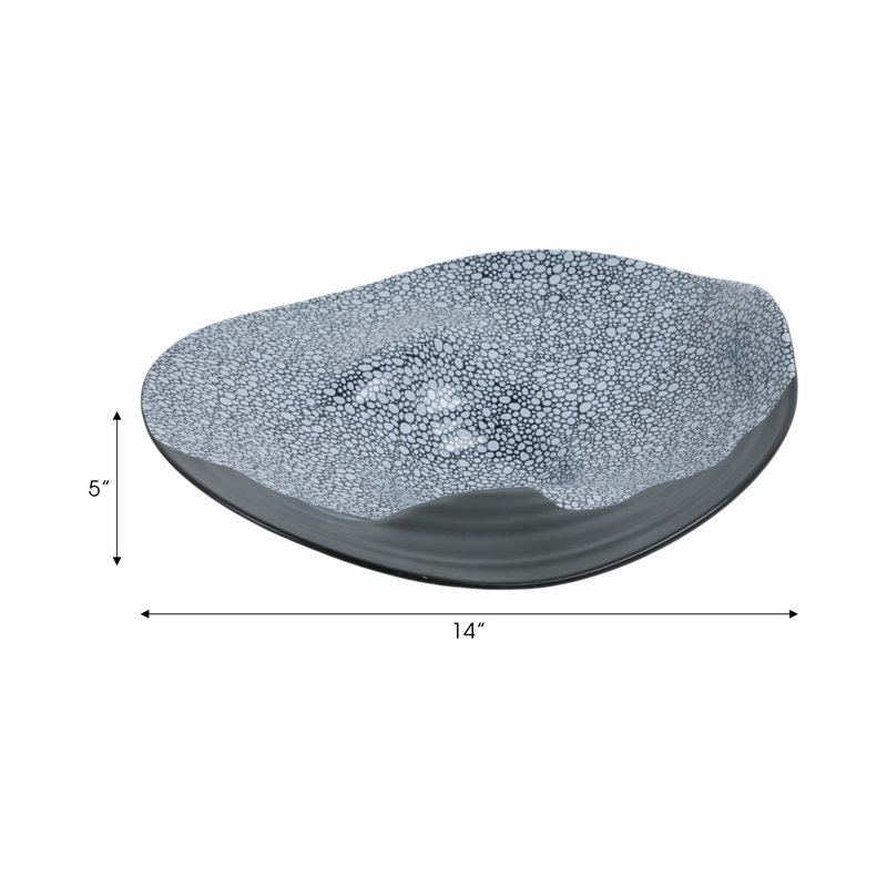 Yaretzi Handmade Stoneware Decorative Bowl, 5" H x 14" W x 14" D