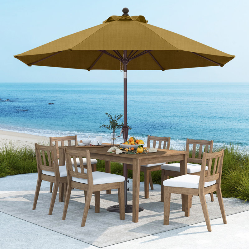 Parasol de patio en oléfine 9 pi 9 pi, Châtaigne