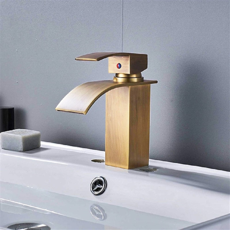 Robinet pour salle de bain à poignée simple en laiton antique BathSelect