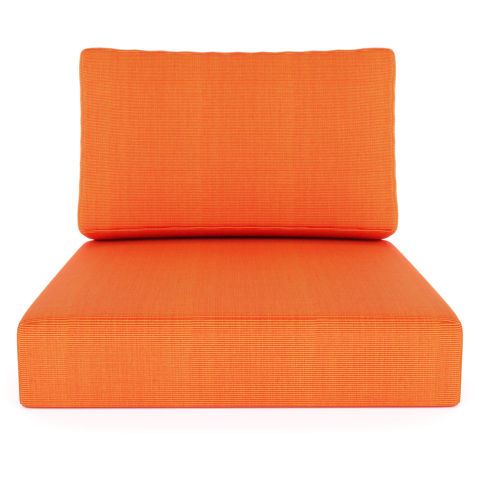 Amala Outdoor Sunbrella® Seat/Back Cushion, Sunbrella® Canvas Tangerine, 28.5" W x 28.5" D
