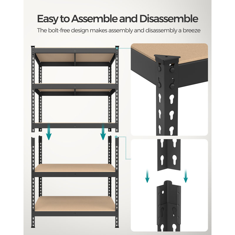 5-Tier Adjustable Shelving Units (Set of 2), 70.9" H x 70.8" W x 17.7" D