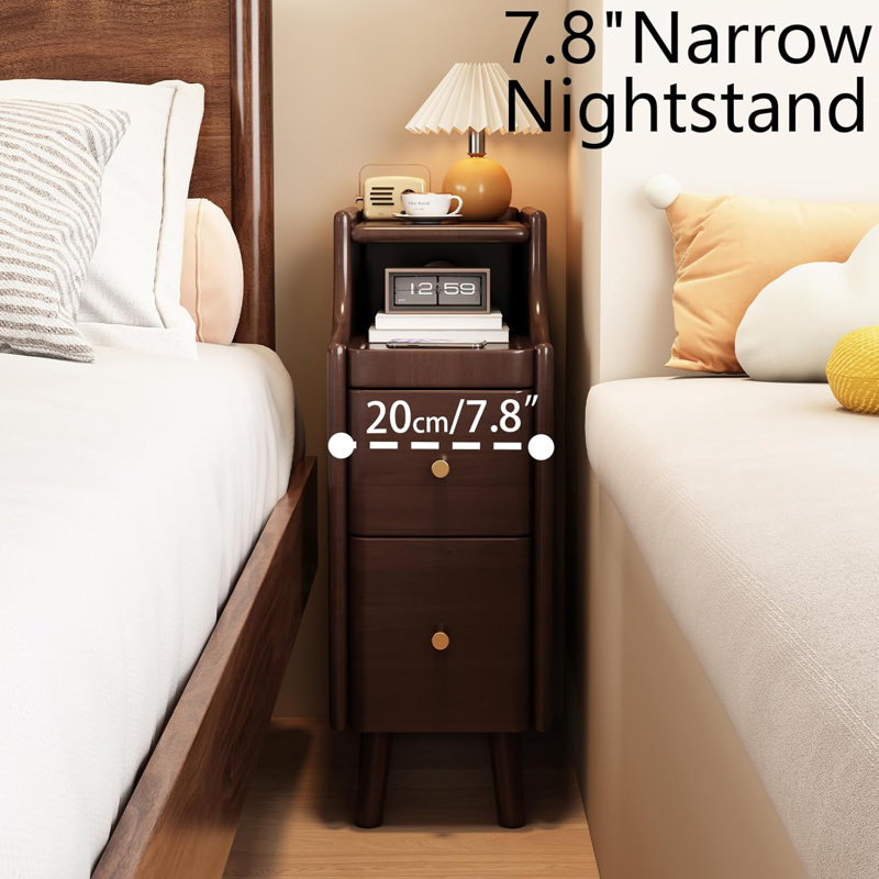 Narrow Bedside Table With Drawers