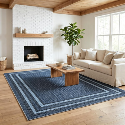 Tapis lavable à motif géométrique moderne pour salon, couloir et chambre à coucher