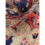 Tapis orange / bleu en laine noué à la main de conception unique 12 pi 3 po x 18 pi 2 po New Age