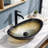 Topcraft Oval Artistic Vessel Sink Gilded black