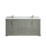 Esin 72'' Double Bathroom Vanity with Quartz Top