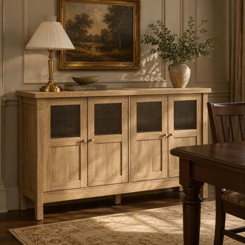 55.1" Sideboard Buffet Cabinet with Adjustable Shelves