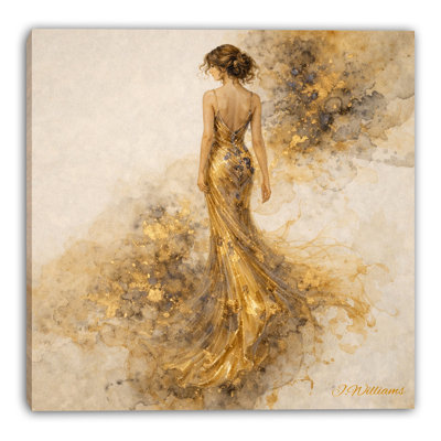 Golden Horizon Wrapped Canvas Wall Art