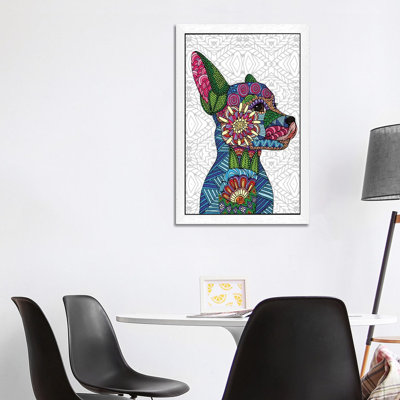 Folk Art Puppy by Angelika Parker - Print on Canvas