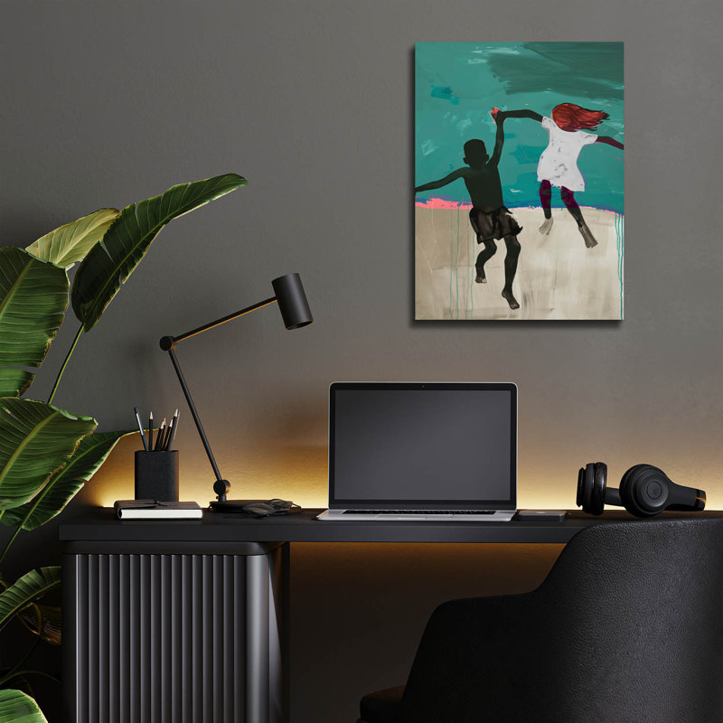  «Wave Jumpers» par A Tsoukanelis, art mural en verre acrylique, 12 po x 16 po