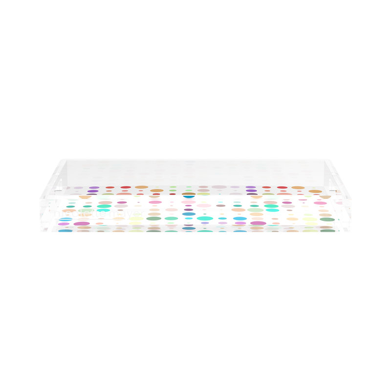 Mod Confetti Andre Acrylic Rectangle Decorative Tray, 22.5"W x 14.5"D x 2”H