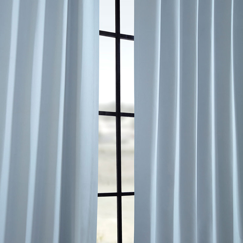 Betria 50" W Polyester Room Darkening Single Panel Curtain, 50" W x 84" L, Frosted Blue