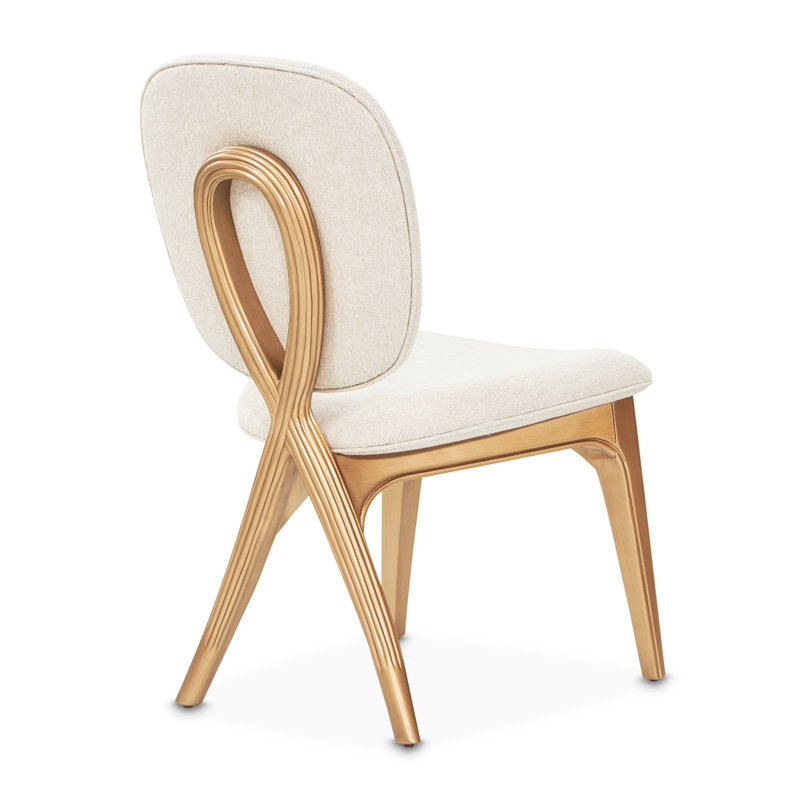 Camellia Field Vanity Chair - Linen/Antique Gold