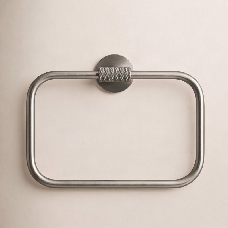 Forward Square Towel Ring, Brushed Nickel