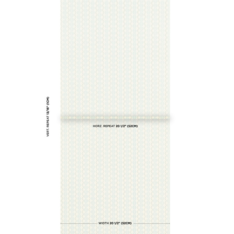 Papier peint Schumacher x Neisha Crosland Centipede, Bleu glacé