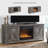 Dazya Unfinished TV Stand for TVs up to 60" with Fireplace Included