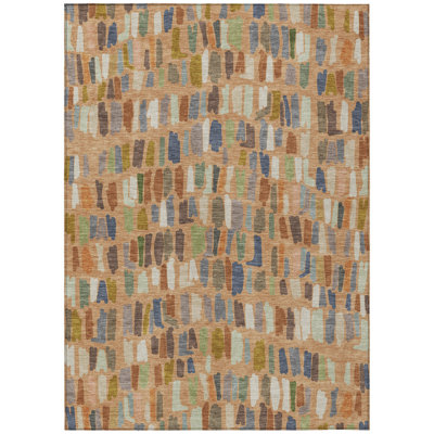 Machine Washable Indoor/Outdoor Kesler ACN2377 Stripes Rug