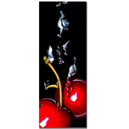 'Cherry Splash' by Roderick Stevens Photographic Print on Wrapped Canvas