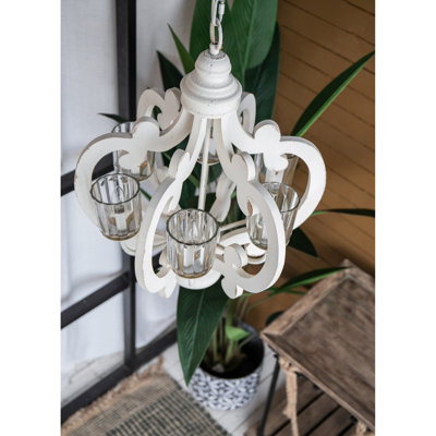Luminaire suspendu de style lustre en bois Farmhouse à 6 lumières avec chaîne réglable pour le vestibule du salon, ampoule non incluse