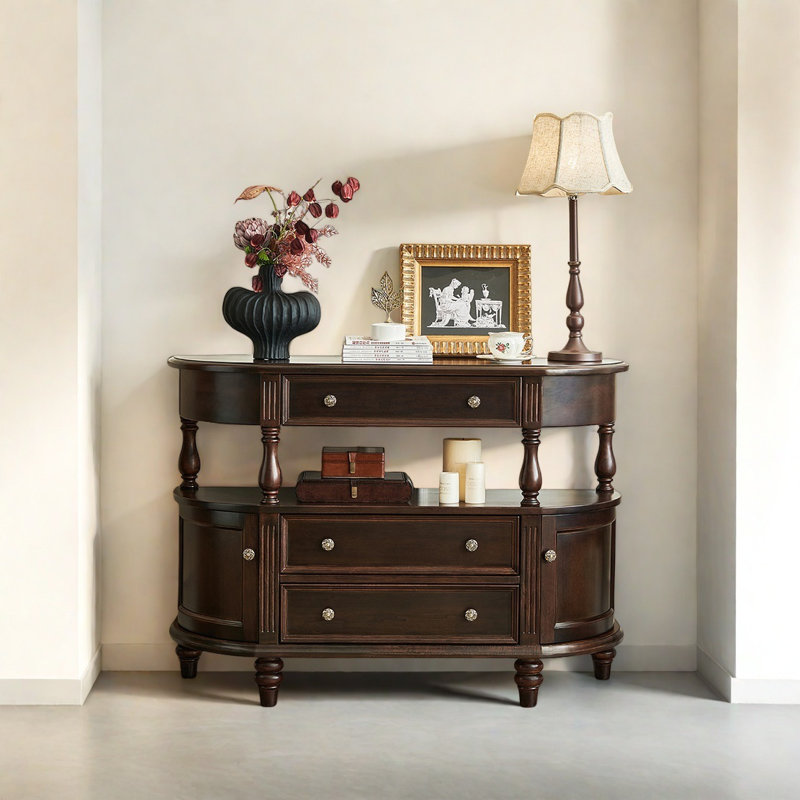 Console rétro de luxe multifonctionnelle, Brun
