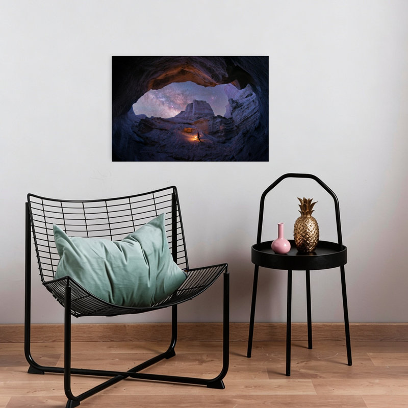 «Milky Way Cave Journey», impression spectaculaire sur un paysage contemporain de montagne, H 16 po x l 24 po