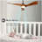 52 Inch Ceiling Fan With Dimmable 3 Color Led Light 3 Solid Wood Blades Remote Control Reversible DC Motor Matte Black For Home