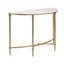 Console Colonial avec plateau en marbre blanc et pieds dorés, charme classique, assemblage minimaliste simplifié