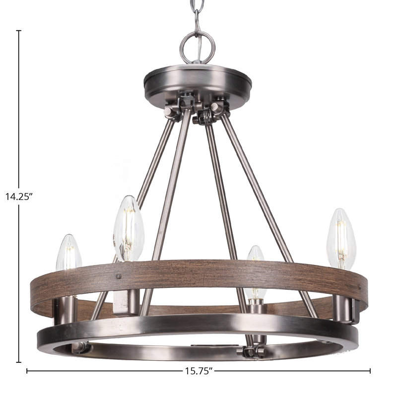 Lustre 4 lumières Belmont, Graphite/Peinture patinée