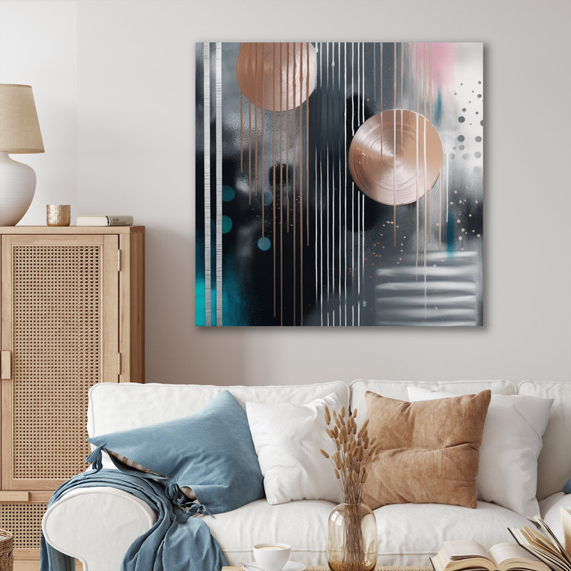 Kananen Glam Abstract Wall Decor on Metal, 23" H x 23" W x 1" D