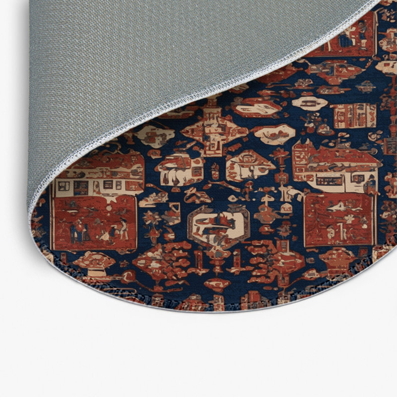 Tapis turc intérieur et extérieur brun, Rond 5 pi
