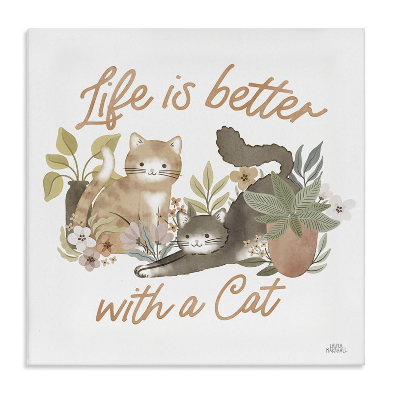 «Better with Cat phrase», art mural par Laura Marshall, H 17 po x l 17 po