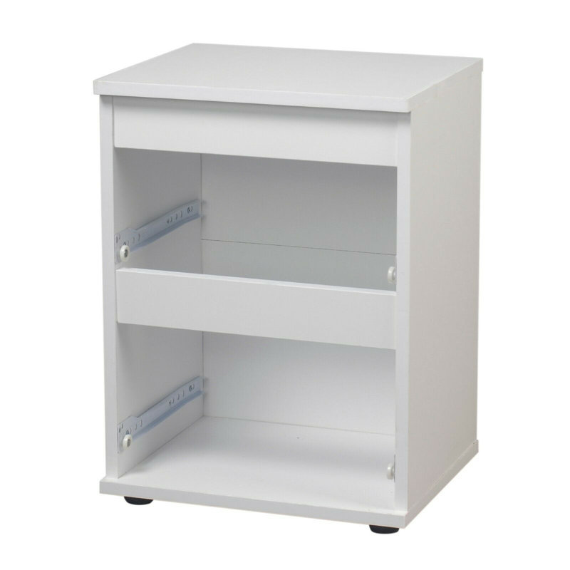 Baptistine 36cm W Particle Board / Chipboard Bedside Table, White
